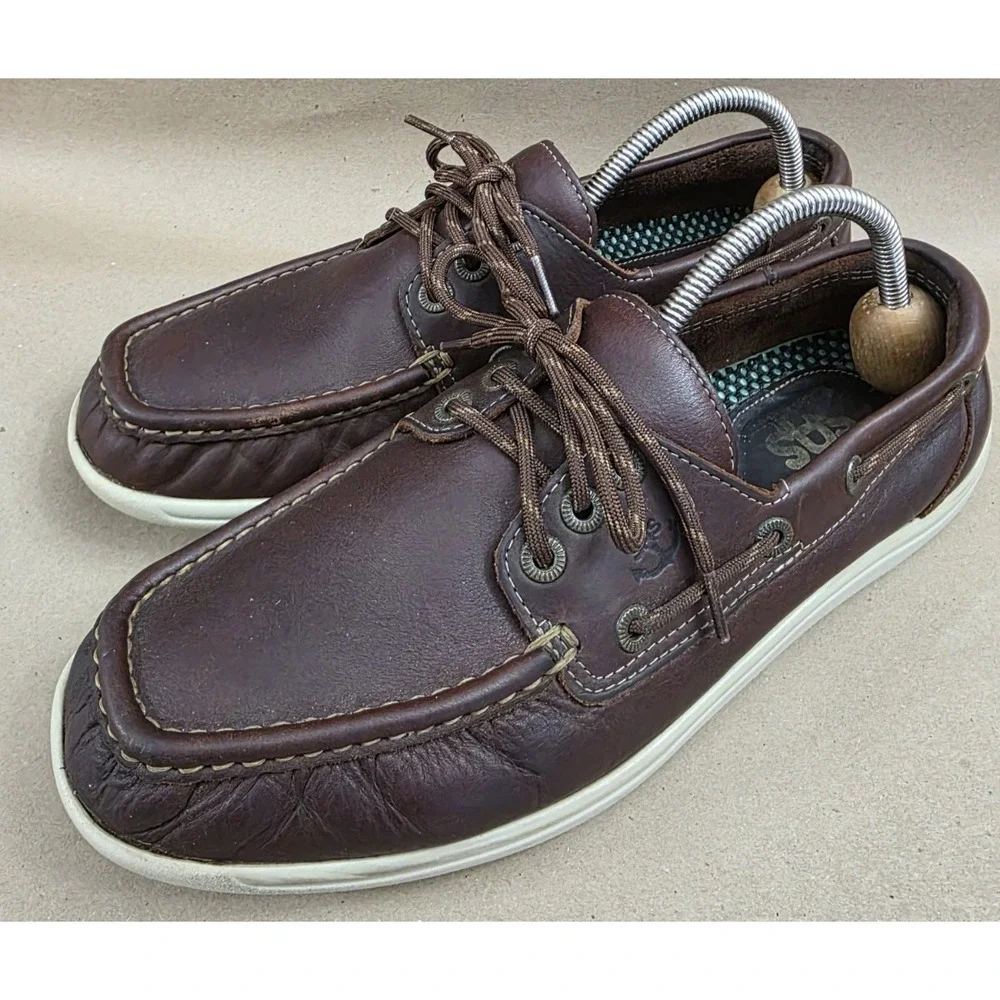 SAS Boat Shoes (Sz 9.5 W) Decksider Lace Up Tripad Comfort MoccasinUSA WIDE